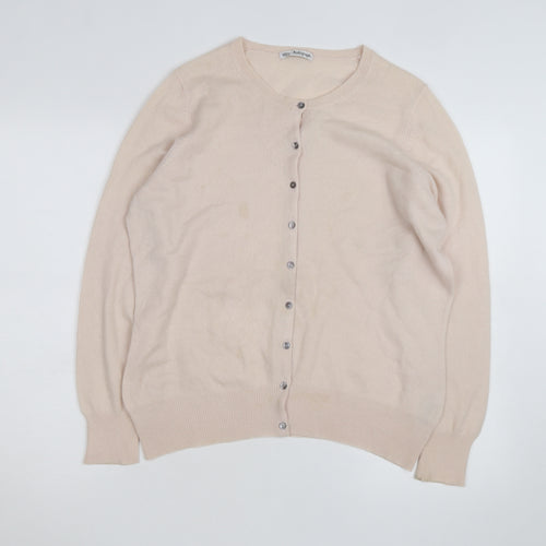 Marks and Spencer Women Beige Cashmere Cardigan UK 16 Long Sleeve