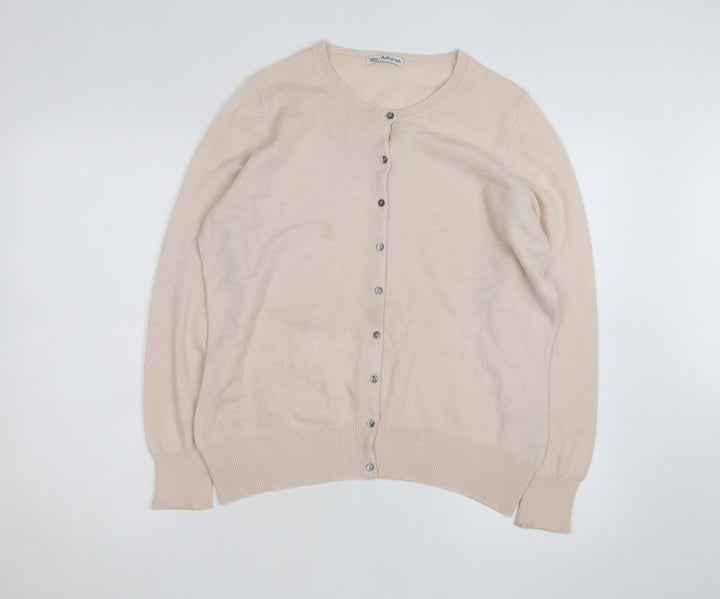 Marks and Spencer Women Beige Cashmere Cardigan UK 16 Long Sleeve