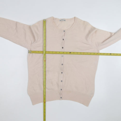 Marks and Spencer Women Beige Cashmere Cardigan UK 16 Long Sleeve