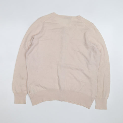 Marks and Spencer Women Beige Cashmere Cardigan UK 16 Long Sleeve