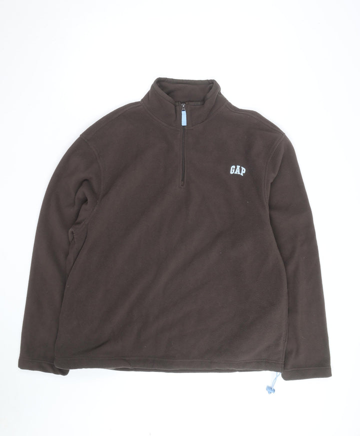 GAP Men's Brown Fleece 1/4 Zip Pullover Sweatshirt XL