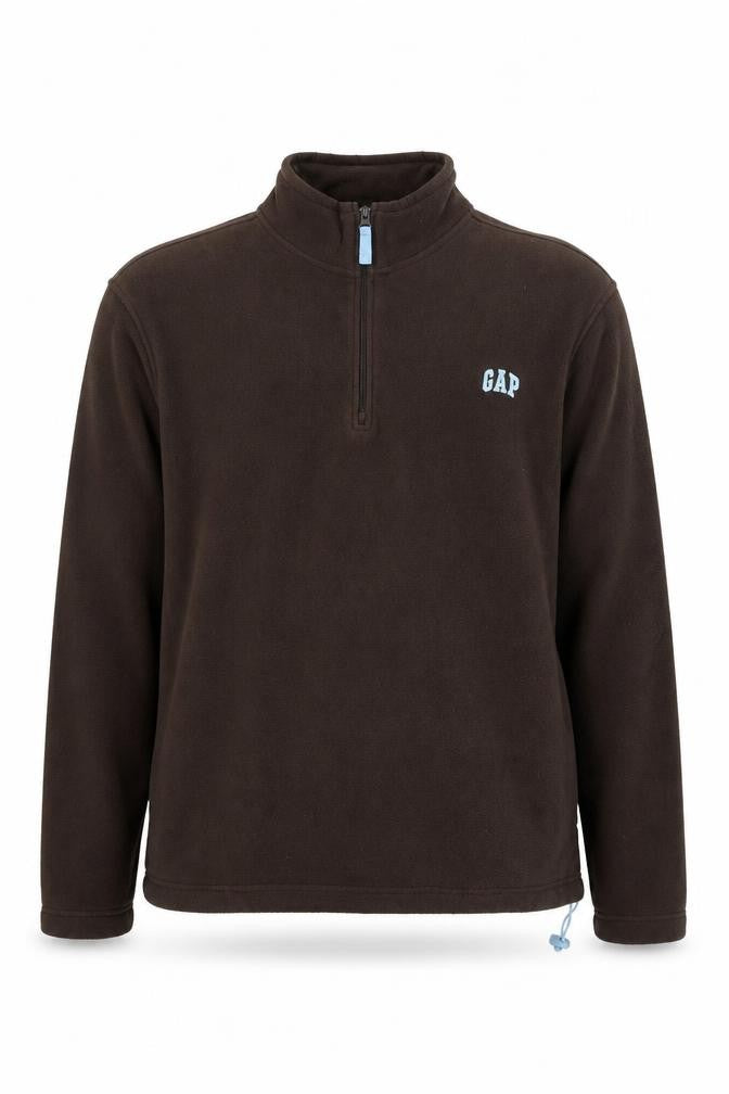 Gap Men's Brown Fleece 1/4 Zip Pullover Sweatshirt XL