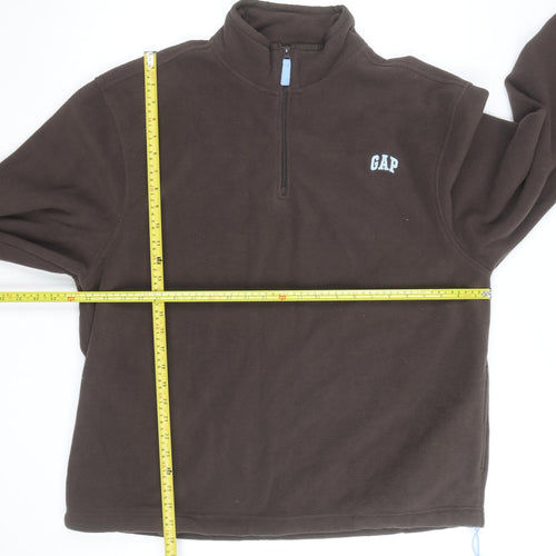 GAP Men's Brown Fleece 1/4 Zip Pullover Sweatshirt XL