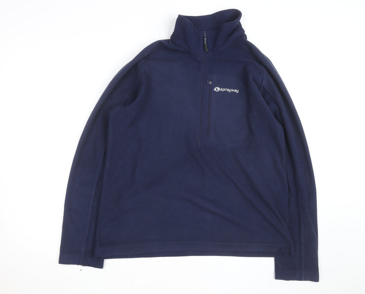 Sprayway Men's Blue Fleece 1/2 Zip Pullover Sweatshirt M