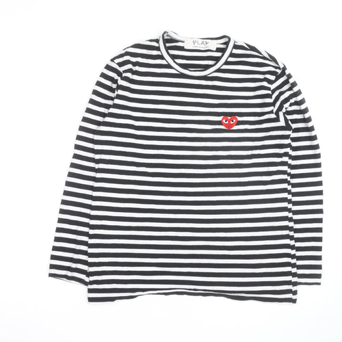 Comme des Garçons PLAY Men's Black Stripe Long Sleeve Cotton Top XL
