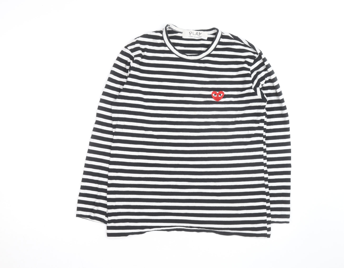 Comme des Garçons PLAY Men's Black Stripe Long Sleeve Cotton Top XL