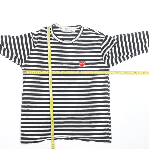 Comme des Garçons PLAY Men's Black Stripe Long Sleeve Cotton Top XL