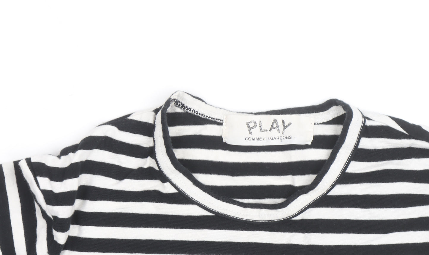 Comme des Garçons PLAY Men's Black Stripe Long Sleeve Cotton Top XL