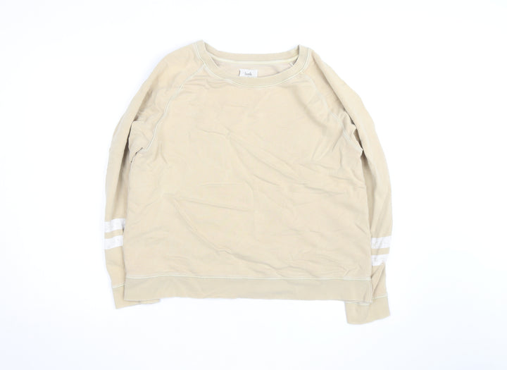 Hush Womens Beige Cotton Crew Neck Sweatshirt Size M