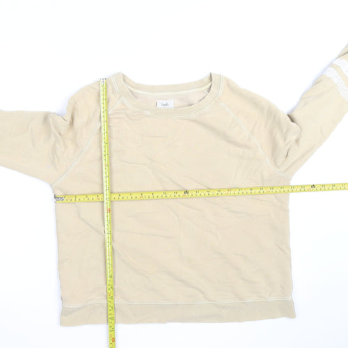 Hush Womens Beige Cotton Crew Neck Sweatshirt Size M