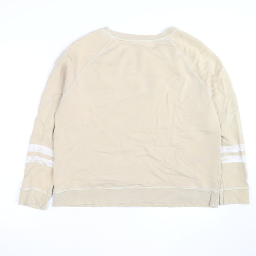 Hush Womens Beige Cotton Crew Neck Sweatshirt Size M