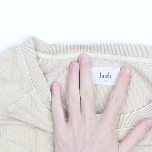 Hush Womens Beige Cotton Crew Neck Sweatshirt Size M