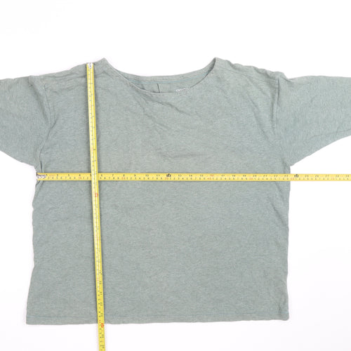 Toast Womens Green Cotton 3/4 Sleeve Boat Neck T-Shirt Size 12