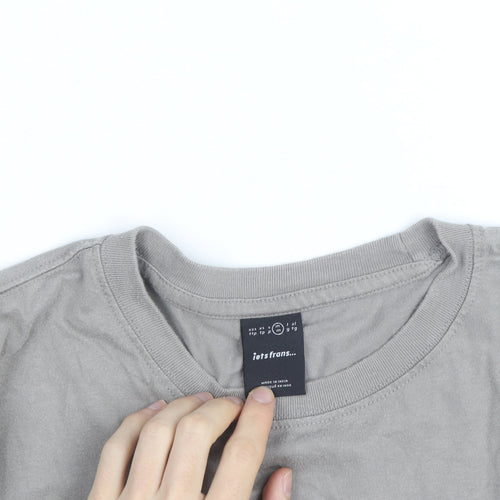 iets frans... Men's Grey and Red Long Sleeve Colourblock Top Size M