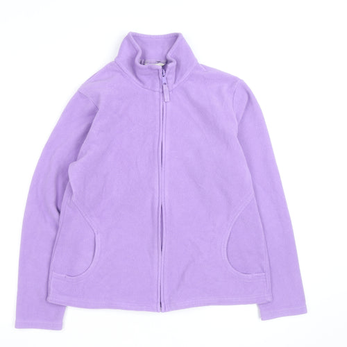 Marks and Spencer Women's Purple Full Zip Fleece Sweatshirt UK 16