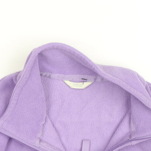 Marks and Spencer Women's Purple Full Zip Fleece Sweatshirt UK 16