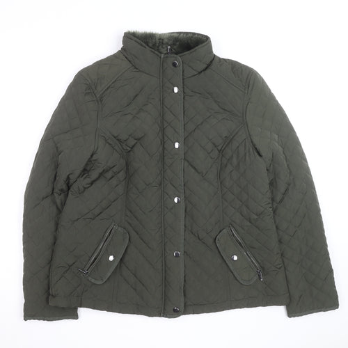 Maine New England Women's Green Quilted Polyester Jacket Size 18