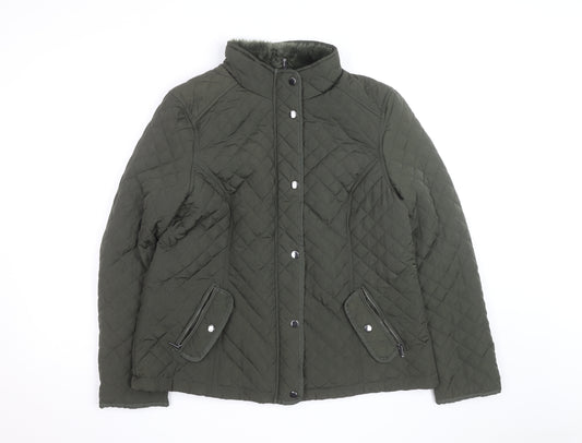 Maine New England Women's Green Quilted Polyester Jacket Size 18