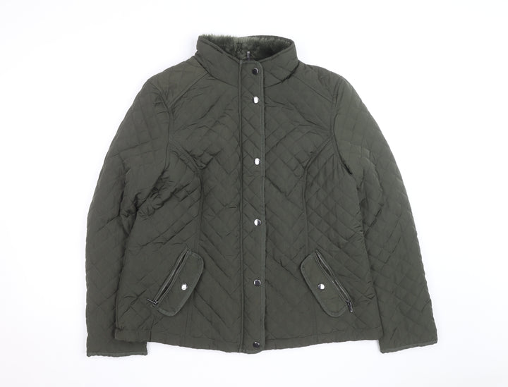 Maine New England Women's Green Quilted Polyester Jacket Size 18