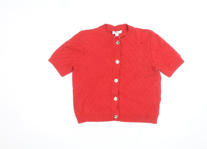 Marks and Spencer Women's Red Short Sleeve Knit Cardigan S