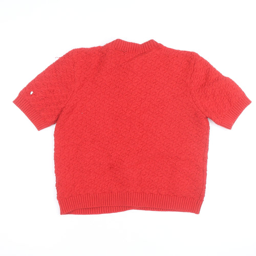 Marks and Spencer Women's Red Short Sleeve Knit Cardigan S