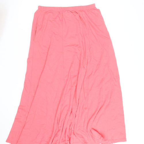 H&M Women's Pink A-Line Long Cotton Jersey Skirt L