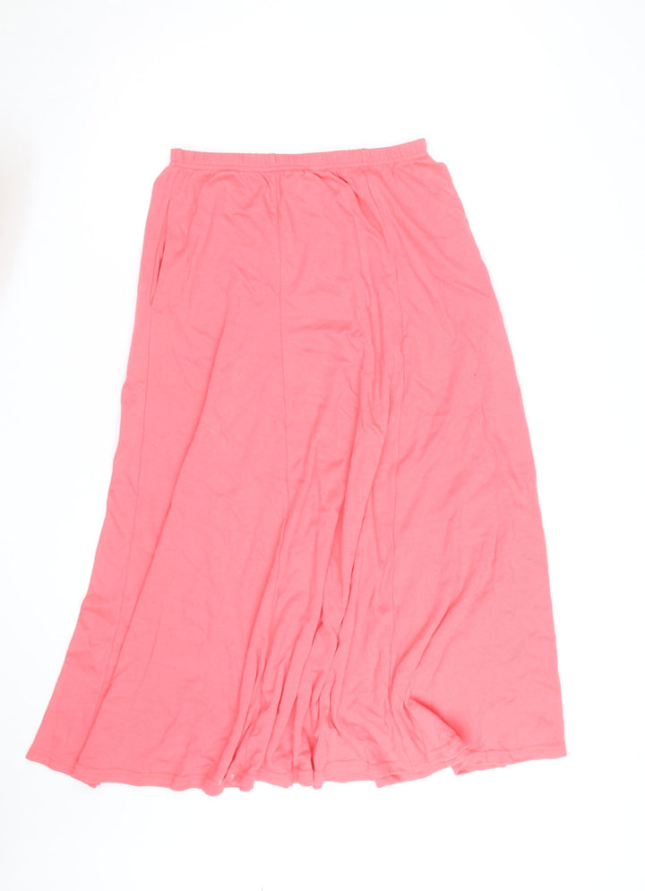 H&M Women's Pink A-Line Long Cotton Jersey Skirt L