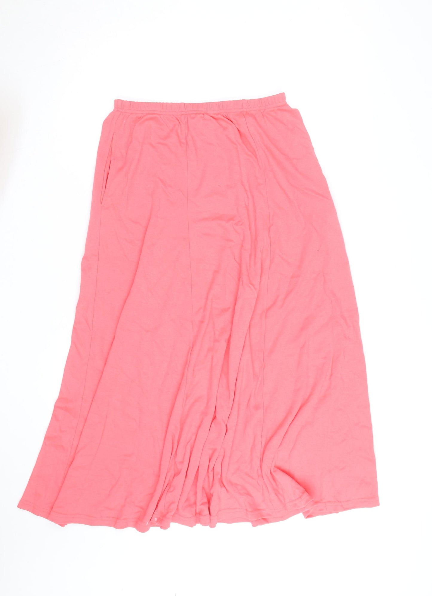 H&M Women's Pink A-Line Long Cotton Jersey Skirt L