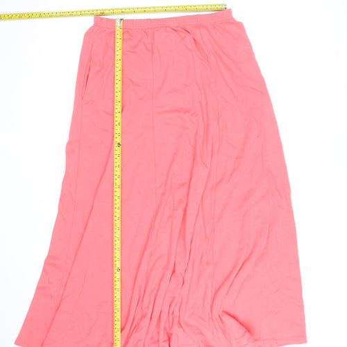 H&M Women's Pink A-Line Long Cotton Jersey Skirt L