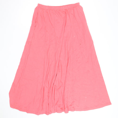 H&M Women's Pink A-Line Long Cotton Jersey Skirt L