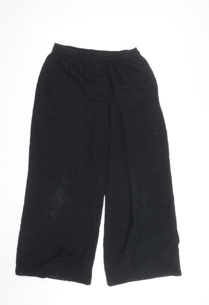 Uniqlo Womens Black Relaxed Wide-Leg Sweatpants Size M