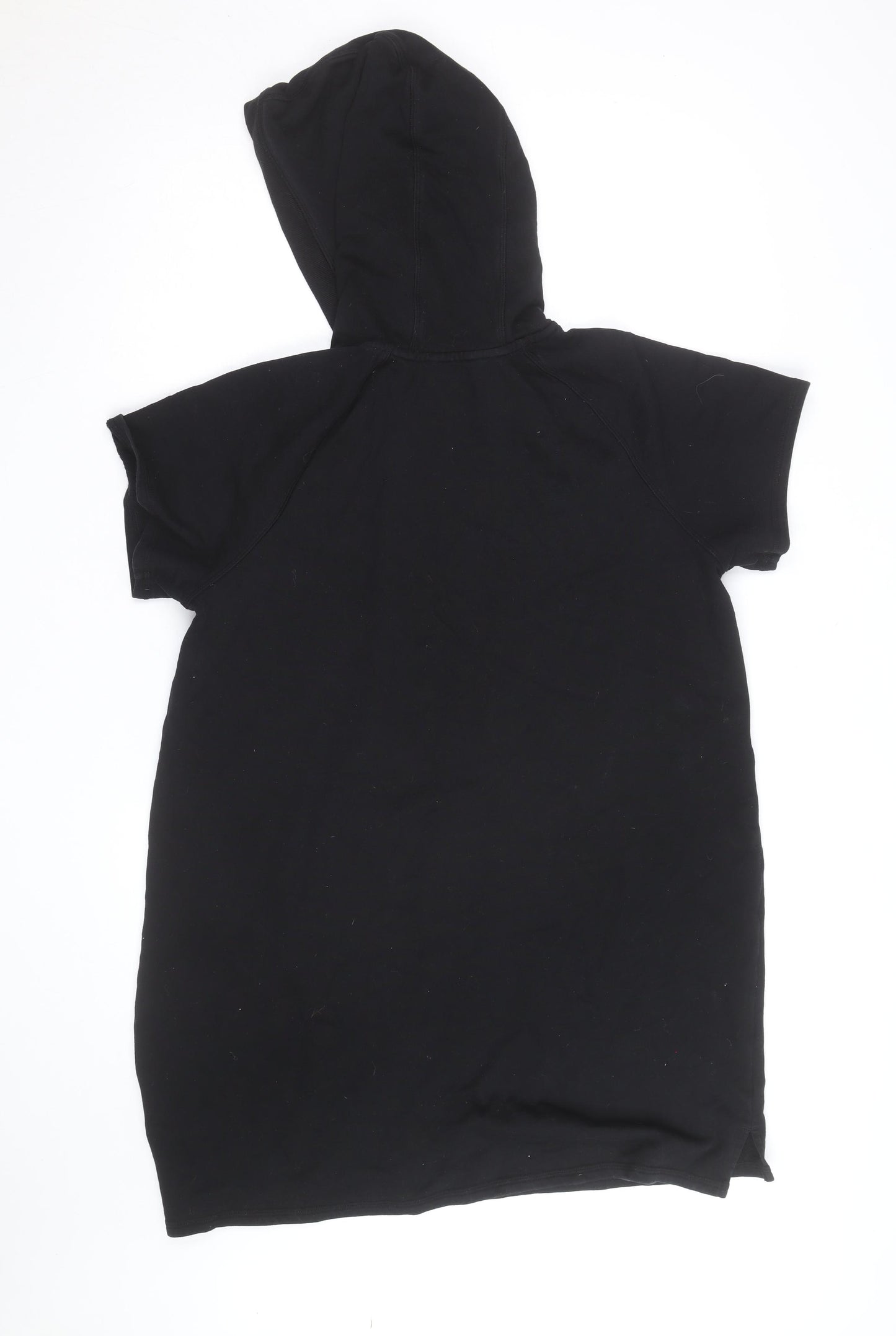 DKNY Sport Womens Black Short Sleeve Hooded Tunic Dress XL