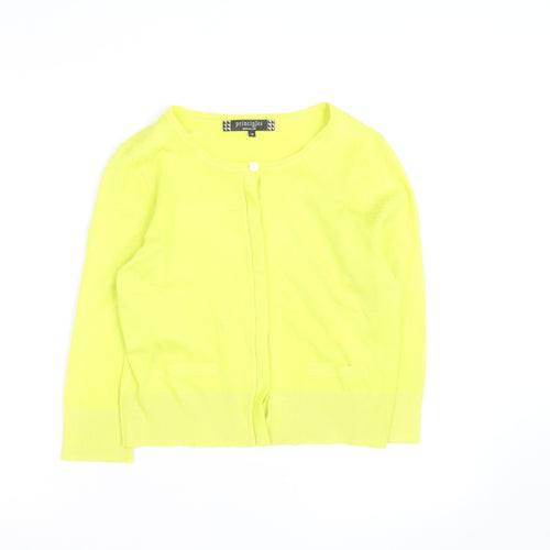 Principles by Ben De Lisi Women's Yellow Cotton Knit Cardigan Size 14