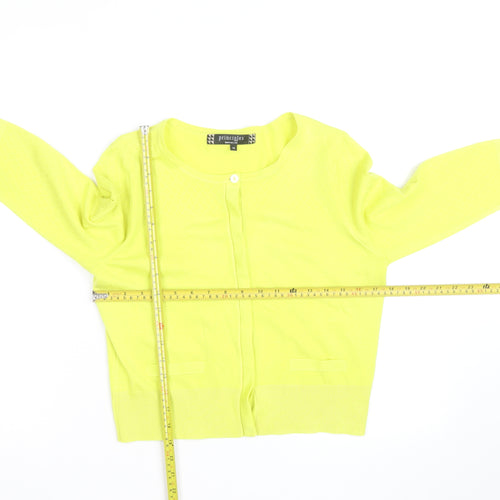 Principles by Ben De Lisi Women's Yellow Cotton Knit Cardigan Size 14