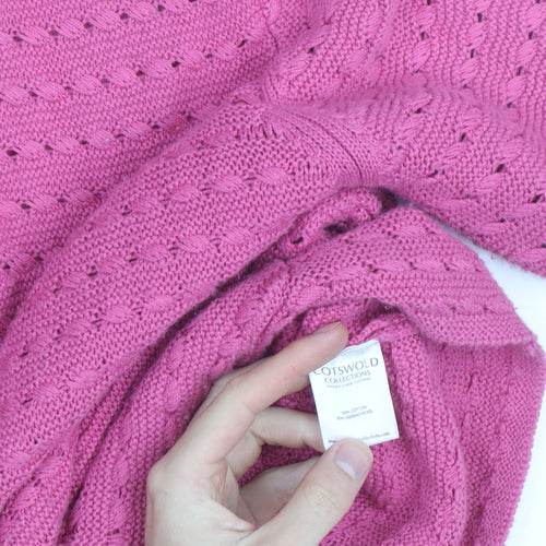 Cotswold Collections Women's Pink Round Neck Knit Cardigan 3XL