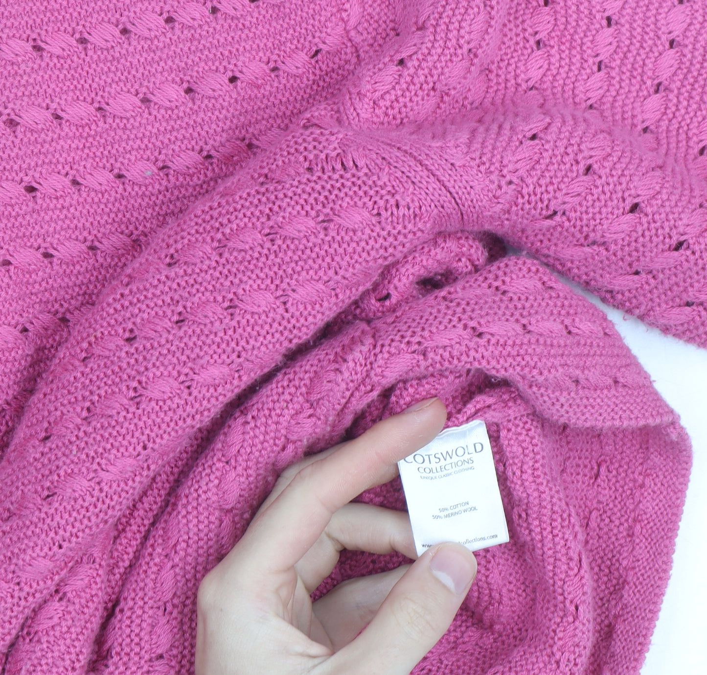 Cotswold Collections Women's Pink Round Neck Knit Cardigan 3XL