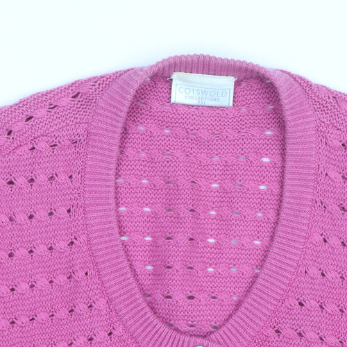 Cotswold Collections Women's Pink Round Neck Knit Cardigan 3XL