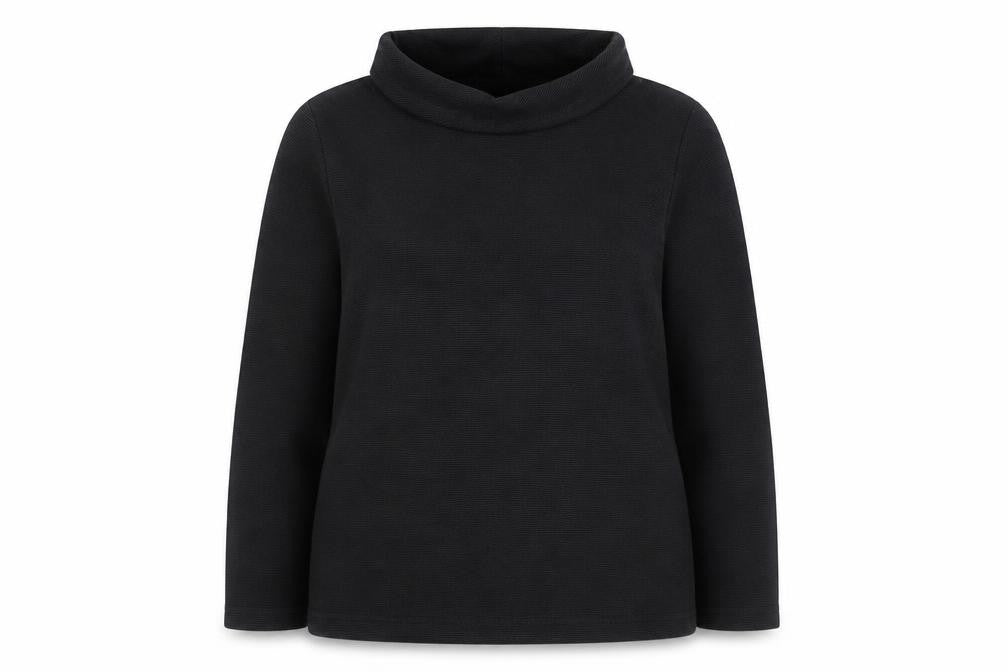 Hobbs Women Black Size 14 Cowl Neck Long Sleeve Jumper