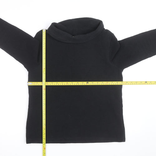 Hobbs Women Black Size 14 Cowl Neck Long Sleeve Jumper
