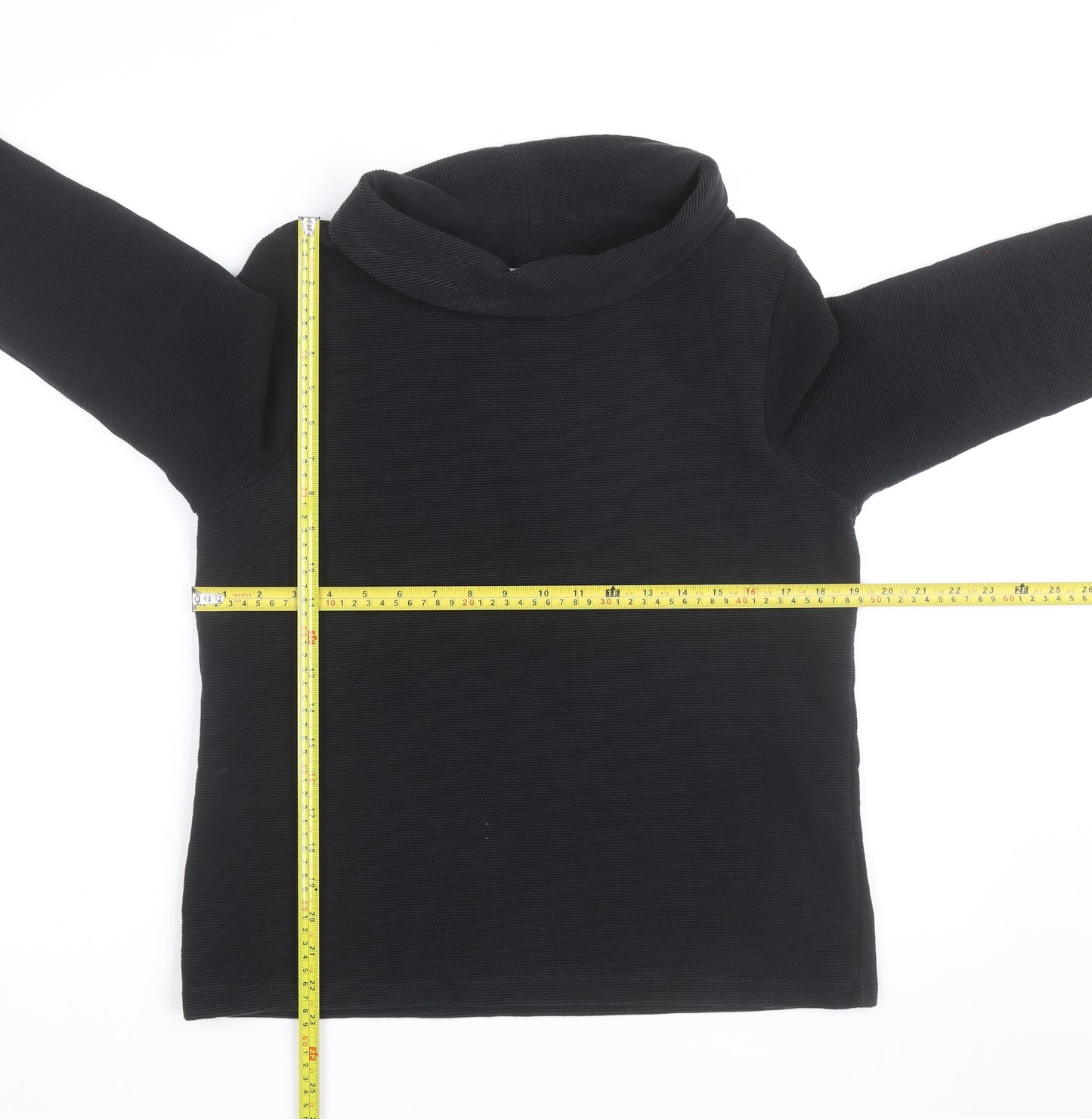 Hobbs Women Black Size 14 Cowl Neck Long Sleeve Jumper