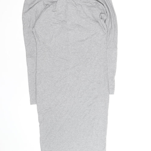 H&M Women’s Grey Bodycon Midi Dress Size 16 Long Sleeve Casual Stretch