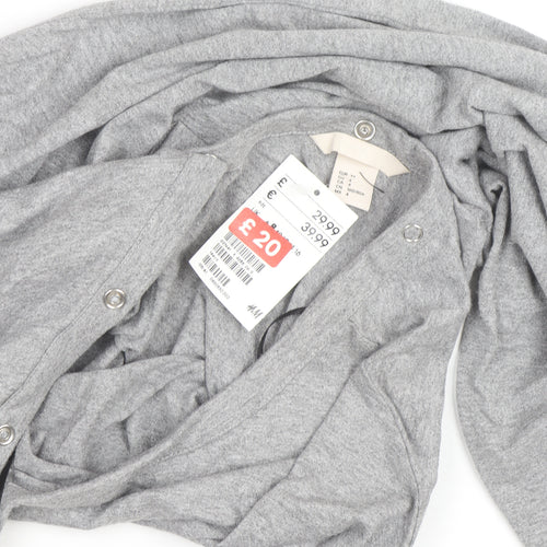 H&M Women’s Grey Bodycon Midi Dress Size 16 Long Sleeve Casual Stretch