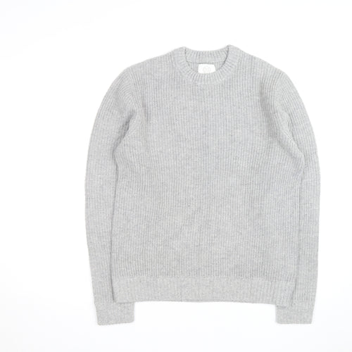 Marks and Spencer Men's Grey Lambswool Blend Pullover Jumper L
