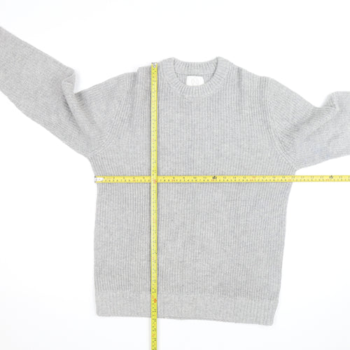 Marks and Spencer Men's Grey Lambswool Blend Pullover Jumper L