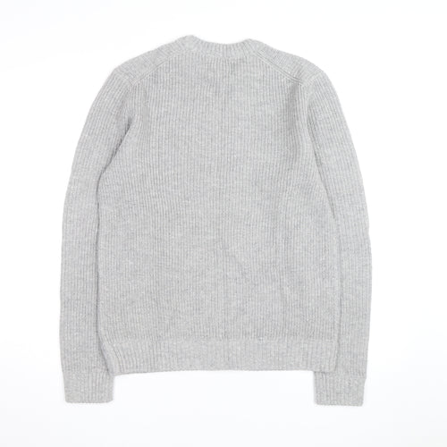 Marks and Spencer Men's Grey Lambswool Blend Pullover Jumper L