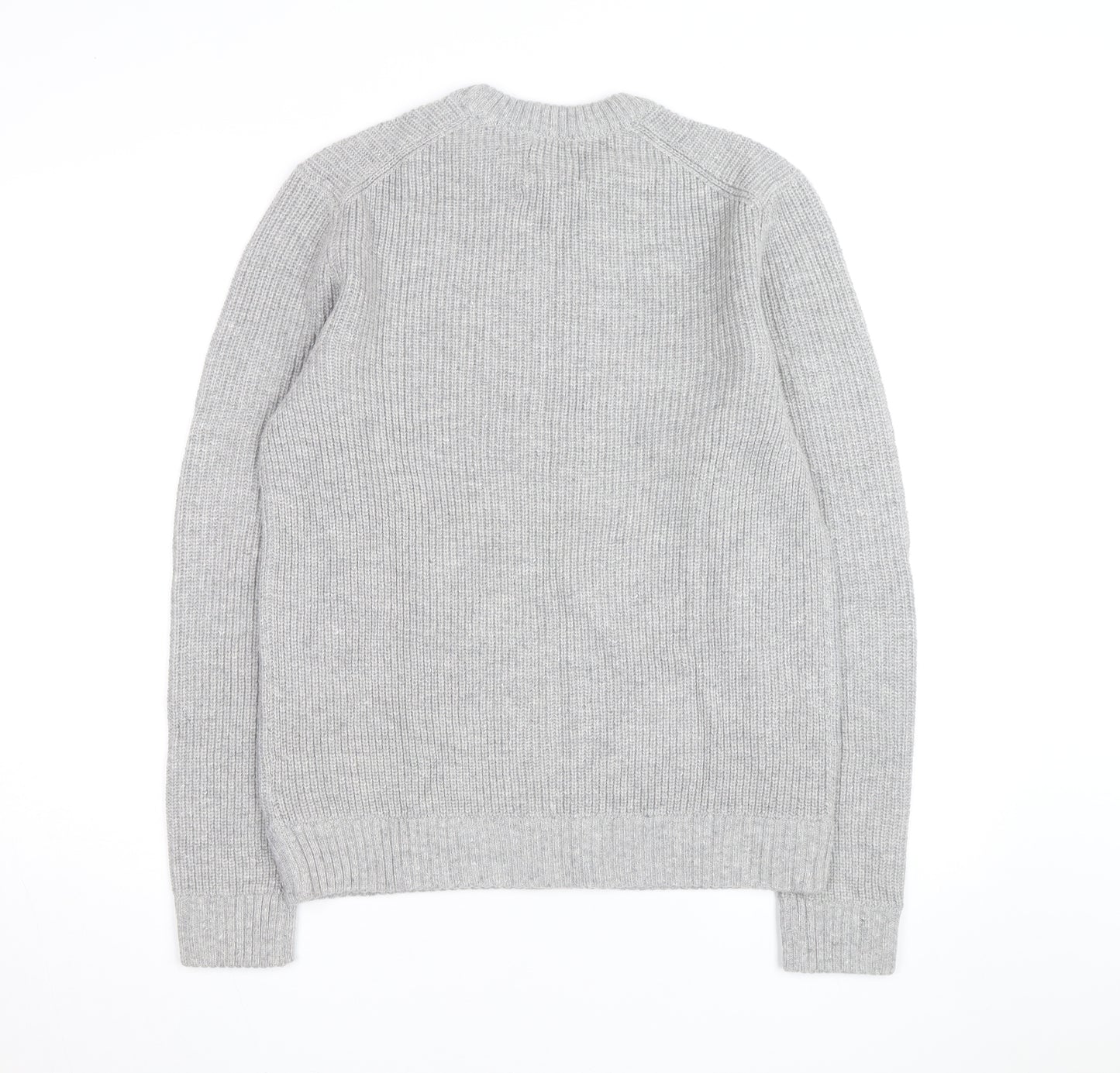 Marks and Spencer Men's Grey Lambswool Blend Pullover Jumper L