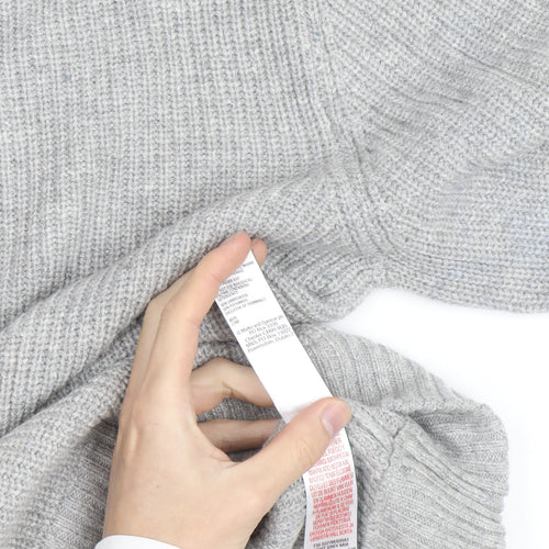 Marks and Spencer Men's Grey Lambswool Blend Pullover Jumper L