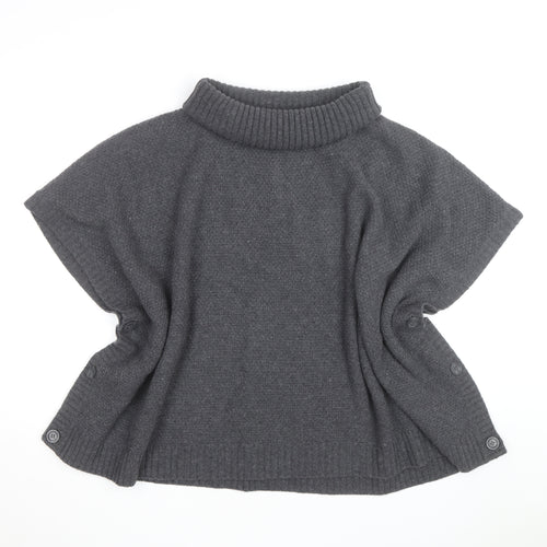 Seasalt Cornwall Women’s Grey Wool Roll Neck Cape Jumper Size S