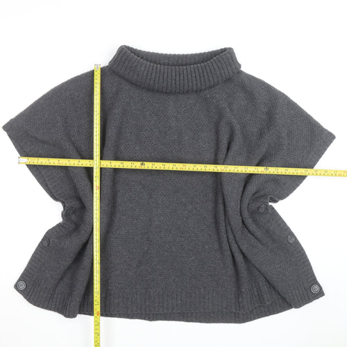 Seasalt Cornwall Women’s Grey Wool Roll Neck Cape Jumper Size S
