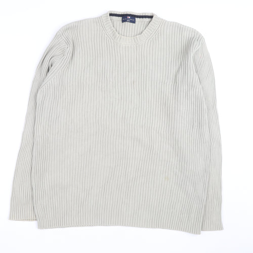 Marks and Spencer Blue Harbour Men’s Beige XL Cotton Chunky Knit Jumper